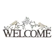 Metal 66cm Welcome Sign Birds Home/Office Front Door Hanger Decorative Plaque