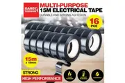 Handy Hardware16PCE Electrical Tape Black Durable Strong Stretchy 18mm x 15m