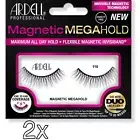 2x Ardell New Magnetic Lashes MEGAHOLD 110 Black Falsies Flexible Eyelashes