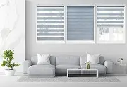 BLIND-X Zebra Blinds for Window, Privacy Light Filtering Control with Double Roller Blinds, Home Roller Curtains, Window Shades for Home, Office and Door 150 cm