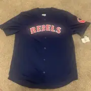 Star Wars Rebels Baseball Jersey 77 Movie Luke Skywalker Button Shirt Sz L Blue