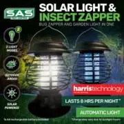SAS Pest Control 2-in-1 Insect Zapper and Solar Powered Up to 8hrs Garden Light