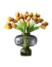 [Vicky Yao] Real Touch Artificial Elegant Golden Yellow Tulip Flower Arrangement
