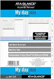 AT-A-GLANCE 2026 Planner, Daily, 5.5" x 8.5", Desk Size 4, Two Page Per Day Refill, Loose-Leaf (481-225-26)