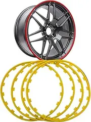 Car Wheel Hub Rim Edge Protector Ring,16-20 Inch Alloy Wheel Protectors, Nylon Decorative Strip Tire Guard,Universal Tire Rim Guard, Easy to Install,Set of 4,16 inch,Yellow