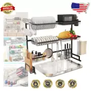 Versatile 3-Tier Over Sink Dish Rack - Adjustable Length for Optimal Space Usage
