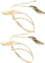GLEAVI 2pcs Metal Curtain Tiebacks: Decorative Leaf Curtain Holdbacks - Nordic Style Drapery Holders Tieback for Living Room Bedroom
