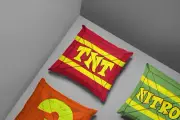 Retro Gaming Inspired TNT/? Throw Pillow