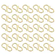 13x4mm S Hook Clasp, 50Pcs 304 Stainless Steel Jewelry Clasp Connector, Gold