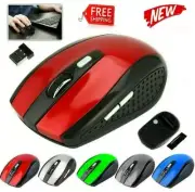Wireless Optical Mouse 2.4GHz Adjustable DPI Cordless Mice + Receiver for Laptop