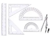Student Math Geometry Set,Drawing Compass 4 Inch and 6 Inch Clear Math