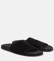 [The Row] The Row Hugh suede slides AU 4 black