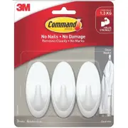 Command™ Medium White Adhesive Door Hooks - 3 Pack