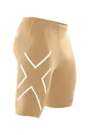 SUPER SALE | 2XU Mens Compression Shorts - Beige/Silver