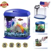 Compact 1 Gallon MiniBow Fish Tank with SmartClean Technology - Blue Design