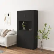 Highboard Black Engineered Wood vidaXL