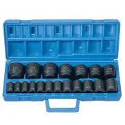 Grey Pneumatic 1/2" Drive Fractional Master Impact Socket Set, SAE, 19 Pieces