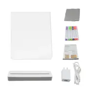 LED Note Board with Colors - Acrylic Dry Erase Board With 7 Pens Home Office New