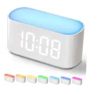 Alarm Clock for Bedrooms, Large Display Digital Clocks with 2 Alarms, 7 White