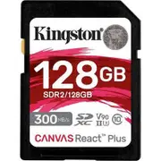 KINGSTON 128GB SDXC React Plus HS-II 300R/260W U3 V90 Full HD/4K/8K - SDR2/128GB