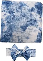 GALPADA Breathable Muslin Swaddle Blanket Set for Newborns Infant Photography Prop Swaddle Headband Easy to Clean