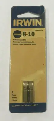 NEW PACK - Irwin 3511132C 2pc 8-10 Slotted Insert Bit