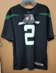 Men's Nike Zach Wilson Black New York Jets Player Jersey Size S