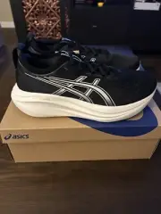 Asics Gel-Nimbus 27 Black/Lake Grey Standard Width Men Size 10.5 Brand New