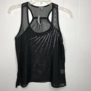 Charlotte Russe Studded Chiffon Tank Top Womens Size Small Racerback Sheer NWT