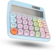 Mechanical Calculator, Cute Candy Colored Electronic Calculator with 12 Digits, Desktop Calculator for Home Office School Business (Sky Blue)