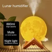 880ml Moon Air Diffuser Portable Essential Oil Aromatherapy Ultrasonic E Air Humidifier Full Moon Night Light Home Decoration
