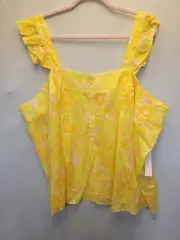 ModCloth Never, Ever Going to Forget You Blouse Plus Size 3X Yellow Nwt 2710