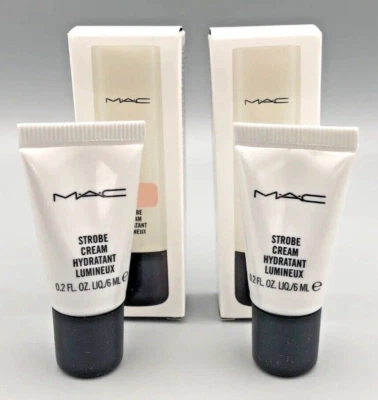 2 X MAC strobe cream pink lite mini Travel Size 0.2oz NEW in Box