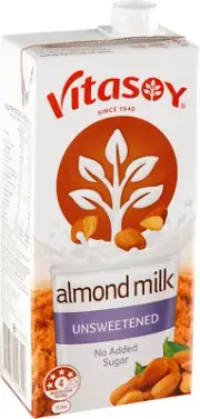 Vitasoy Unsweetened Long Life Almond Milk, 1 Litre (Pack of 12)