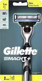 Gillette Mach3+ Razor 1 Handle and 2 Cartridges-Au