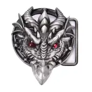 Men's belt buckle 7.3cm dragon head black pattern bronze metal pin bucklesS!A CR