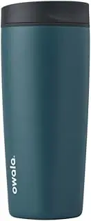 Owala SmoothSip Slider Insulated Stainless Steel Coffee Tumbler, Reusable Iced Coffee Cup, Hot Coffee Travel Mug, BPA Free 20 oz, High Dive