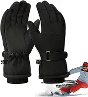 [Generic] Ski Gloves, Windproof Snow Gloves, Thermal Cold Weather Snowboard Mitts, Comfortable Snowboard Gloves for Snowboard Gloves for Boys, Girls and