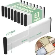 Adjustable Drawer Dividers, 4'' High Expandable Drawer Organizers for Clothes...