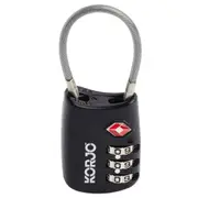 Korjo TSA Flexible Cable Combo Lock - Black