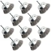 Brass-Coated Wire Brush Set – Wheel, Cup & End Brushes with 1/4" Hex Shank, H...