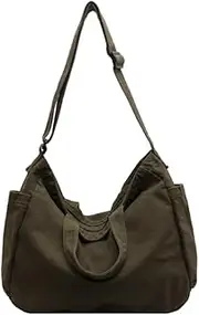 [Fogun] Japanese Style Canvas Shoulder Bag for Women and Men Vintage Crossbody Bags Satchel,Beach, Green