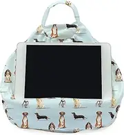 Rooms By Me Dogs Tablet Stand Cushion for Tablets, eReaders, Smartphones and Books with Accesories Pocket | UK Made | Over 50 Designs