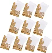 SOLUSTRE 10pcs Greeting Card Favors Stationery Handmade Present Rustic Wedding Invitations Party Decorations Wedding Party Invitations Wedding Invites Cut Table Runner Wallet Paper Golden