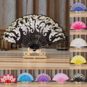 Spanish Lace Silk Folding Hand Held Dance Fan Flower Frame Party Wedding W