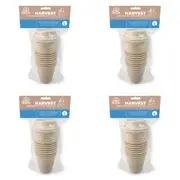 4x 40pc EcoSouLife Harvest Coffee Cup w/Lids Beverage Dining Tableware Set 236ml