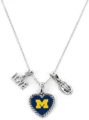 aminco NCAA Alabama Crimson Tide Charmed Love Football Necklace