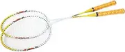 Badminton Racket Set Lightweight Training Racquets with Bag for Friends Family Yellow Aluminum Alloy Fibre Yarn 2 Rackets