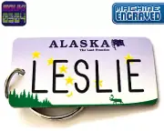 Personalized Alaska Keychain - License Plate Fob - Custom Keyring- Retro Vintage