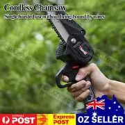 6" Chainsaw Cordless Battery Rechargeable Wood Cutter Saw Chain Saws VIC